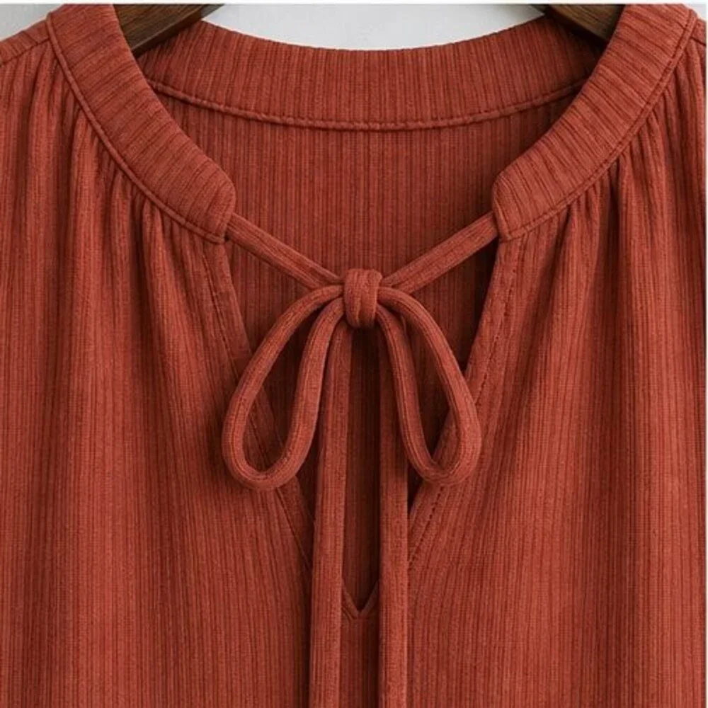 Rust Puff Sleeve Top - Picture 4 of 6